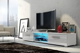 Meuble-TV-EDITH-Cabinet-pour-la-TV-clairage-LED-blanc-mat-fronts-blanc-brillant-0