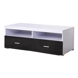 Meuble-TV-bas-table-armoire-basse-avec-2-tiroirs-meuble-de-maison-115L-x-55-l-x-42Hcm-noir-et-blanc-neuf-06BK-0-1