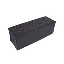 Mobili-Rebecca-Pouf-Bote-de-Rangement-Banc-de-Stockage-Banc-Rectangle-Noir-Design-Contemporain-Salon-Chambre-38-x-110-x-38-cm-Cod-RE4908-0-2