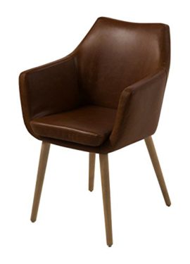 Morteens-Chaise–accoudoirs-Nicholas-I-Imitation-cuir-Chocolat-0