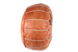 POUF-MAROCAIN-FAIT-MAIN-EN-CUIR-MARRON-AVEC-COUVERCLE-BLANC-STITCHING-FOOTSTALL-LIVR-TISSUS-NON-REMBOURRS-0-1