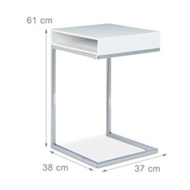 Relaxdays Table basse HxlxP: 61 x 37 x 38 cm table console table d’appoint canapé pour le salon chevet table ordinateur compartiment de rangement journaux papiers pieds en métal stables, blanc Relaxdays Table basse HxlxP: 61 x 37 x 38 cm table console table d’appoint canapé pour le salon chevet table ordinateur compartiment de rangement journaux papiers pieds en métal stables, blanc 5