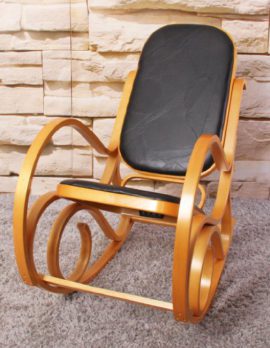 Rocking-chair-fauteuil–bascule-M41-imitation-bois-de-chne-assise-en-cuir-Patchwork-marron-0-0