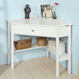 SoBuy-FWT31-W-Table-Bureau-dAngle-Bureau-informatique-Secrtaire-avec-Tiroir-Blanc-0