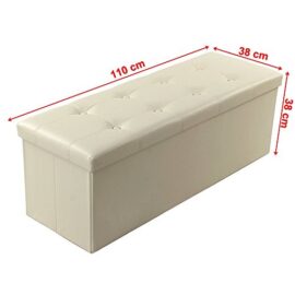 Songmics 76 x 38 x 38 cm Pouf Coffre de Rangement Pliable Chargement max. de 300 kg Songmics 76 x 38 x 38 cm Pouf Coffre de Rangement Pliable Chargement max. de 300 kg 4