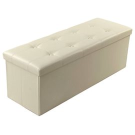 Songmics 76 x 38 x 38 cm Pouf Coffre de Rangement Pliable Chargement max. de 300 kg Songmics 76 x 38 x 38 cm Pouf Coffre de Rangement Pliable Chargement max. de 300 kg 2