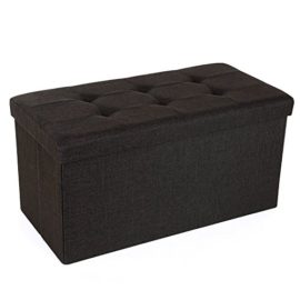 Songmics 76 x 38 x 38 cm Pouf de Rangement Pliable tissu LSF Songmics 76 x 38 x 38 cm Pouf de Rangement Pliable tissu LSF 2