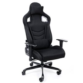 Songmics Chaise fauteuil siège de bureau racing sport avec support lombaire et coussin Songmics Chaise fauteuil siège de bureau racing sport avec support lombaire et coussin