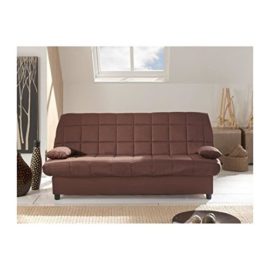 Staro banquette clic-clac convertible lit 3 places tissu uni chocolat Staro banquette clic-clac convertible lit 3 places tissu uni chocolat 2