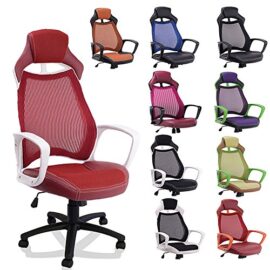 TRESKO® Chaise Fauteuil siège de bureau racing sport ergonomique inclinable accoudoirs rembourrés,système à bascule avec possibilité de réglage du poids, appuie-tête intégré, lift SGS contrôlé, de 10 couleurs différentes, Lift SGS contrôlé TRESKO® Chaise Fauteuil siège de bureau racing sport ergonomique inclinable accoudoirs rembourrés,système à bascule avec possibilité de réglage du poids, appuie-tête intégré, lift SGS contrôlé, de 10 couleurs différentes, Lift SGS contrôlé