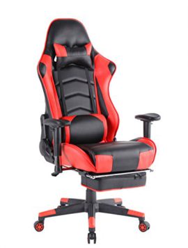 Top Gamer ergonomique Gaming pivotant ordinateur Chaise de bureau à dossier haut avec repose-pieds Réglant appuie-tête et support lombaire Racing Chaise Top Gamer ergonomique Gaming pivotant ordinateur Chaise de bureau à dossier haut avec repose-pieds Réglant appuie-tête et support lombaire Racing Chaise