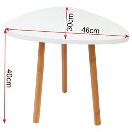 WOLTU BT05ws Table basse table de chevet en bambou et MDF,Taille environ 46 x 30 x 40 cm,Blanc WOLTU BT05ws Table basse table de chevet en bambou et MDF,Taille environ 46 x 30 x 40 cm,Blanc 3