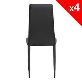 APEX Chaises Salle à Manger, Lot de 4 Chaises Cuisine, Salon , Simili CUIR piétement métal (Noir) APEX Chaises Salle à Manger, Lot de 4 Chaises Cuisine, Salon , Simili CUIR piétement métal (Noir) 5