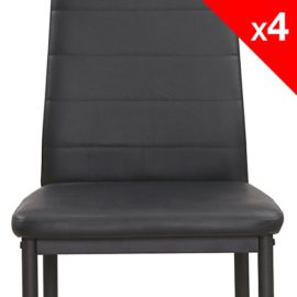 APEX Chaises Salle à Manger, Lot de 4 Chaises Cuisine, Salon , Simili CUIR piétement métal (Noir) APEX Chaises Salle à Manger, Lot de 4 Chaises Cuisine, Salon , Simili CUIR piétement métal (Noir) 6