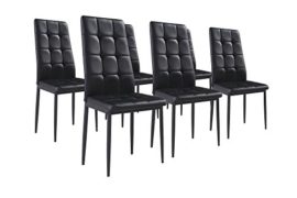 Bestmobilier – NINA Noir – Lot de 6 chaises – Simili noir Bestmobilier – NINA Noir – Lot de 6 chaises – Simili noir