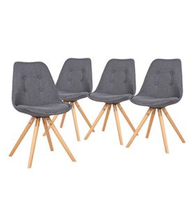 Bobochic – Fiska – Lot de 4 chaises design scandinave – Gris foncé Bobochic – Fiska – Lot de 4 chaises design scandinave – Gris foncé