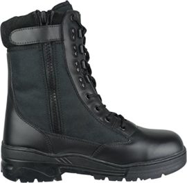 Bottes-Patrouille-Cuir-Noir-Fermeture-Latrale-Arme-Militaire-Scurit-Recrues-0-0