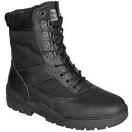 Bottes-Patrouille-Cuir-Noir-Fermeture-Latrale-Arme-Militaire-Scurit-Recrues-0