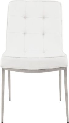 Chaise-sofa-en-simili-cuir-blanc-et-acier-inoxydable-46x435x855cm-0-0