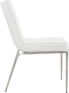 Chaise-sofa-en-simili-cuir-blanc-et-acier-inoxydable-46x435x855cm-0-1