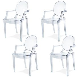 Damiware Lot de 4 Plexiglas Acrylique Ghost Chair Accoudoir Chaise Spirit Transparant. Illustration en Transparent Damiware Lot de 4 Plexiglas Acrylique Ghost Chair Accoudoir Chaise Spirit Transparant. Illustration en Transparent 2