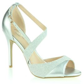 Femmes Dames Shimmery Orteil Ouvert Sangles Latérale Talons Hauts Stilettos Soir Fête Mariage Bal de Promo De Mariée Des sandales Chaussures Taille Femmes Dames Shimmery Orteil Ouvert Sangles Latérale Talons Hauts Stilettos Soir Fête Mariage Bal de Promo De Mariée Des sandales Chaussures Taille