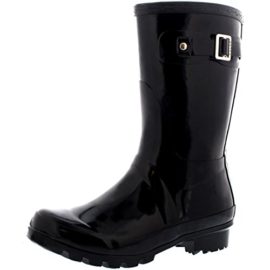 Femmes-Originaux-Courte-Brillant-Jardin-Hiver-Impermable-Wellie-Bottes-0