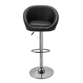 Hollylife Lot de 2 tabourets de bar en simili cuir Chaise de cuisine Chrome pivotant tabourets réglable en hauteur d’assise 57 à 75 cm (Noir, Blanc) Hollylife Lot de 2 tabourets de bar en simili cuir Chaise de cuisine Chrome pivotant tabourets réglable en hauteur d’assise 57 à 75 cm (Noir, Blanc) 4