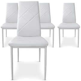 Intense Déco – Lot de 4 chaises Paule Blanc Intense Déco – Lot de 4 chaises Paule Blanc