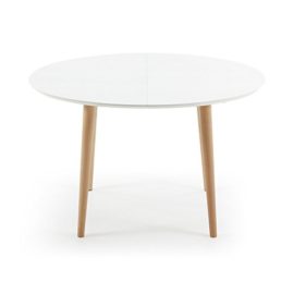 Kavehome Table Oqui extensible ovale 120-200 cm, naturel et blanc Kavehome Table Oqui extensible ovale 120-200 cm, naturel et blanc 5