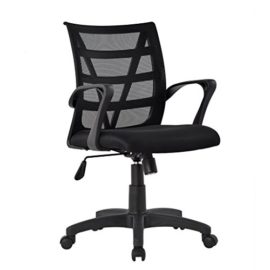 LANGRIA Fauteuil de Bureau Pivotant avec M¨¦canisme d’Inclination, Dossier Moyen-Hauteur, Accoudoir Pivotant, 120 kg de Capacit¨¦ LANGRIA Fauteuil de Bureau Pivotant avec M¨¦canisme d’Inclination, Dossier Moyen-Hauteur, Accoudoir Pivotant, 120 kg de Capacit¨¦