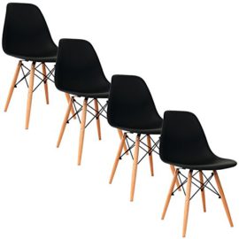 LOT DE 4 CHAISES DESIGN NOIR NINA LOT DE 4 CHAISES DESIGN NOIR NINA