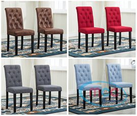 Lot-de-2-Chaises-en-Tissu-Doubl-avec-Pieds-en-bois-Massif--Pour-Domicile-Entreprise-Restaurants-Marron-Bleu-Rouge-Gris-0