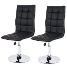 Lot de 2 chaises de séjour ou de salle à manger Dieburg, style rétro, similicuir ~ noir Lot de 2 chaises de séjour ou de salle à manger Dieburg, style rétro, similicuir ~ noir 3