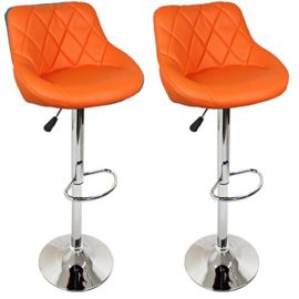 Lot de 2 tabourets de bar 10 couleurs différentes au choix, pivote à 360°, hauteur réglable de 60 à 80 cm Lot de 2 tabourets de bar 10 couleurs différentes au choix, pivote à 360°, hauteur réglable de 60 à 80 cm 3