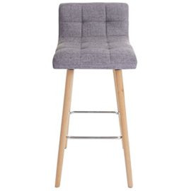 Lot de 2 tabourets de bar Malmö T430, design rétro en bois, tissu gris Lot de 2 tabourets de bar Malmö T430, design rétro en bois, tissu gris 4