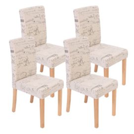 Lot-de-4-chaises-de-sjour-Littau-tissu-words-fabric-pieds-clairs-0