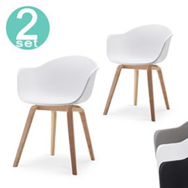 Romeo Lot de 4 chaises tendance rétro – Blanches Romeo Lot de 4 chaises tendance rétro – Blanches