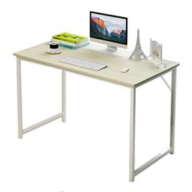 Soges Table 120x60cm – Table pour ordinateur, table compacte et solide pour la maison, table de bureau, Couleur l’érable Blanc Soges Table 120x60cm – Table pour ordinateur, table compacte et solide pour la maison, table de bureau, Couleur l’érable Blanc 2