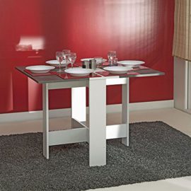 Symbiosis-2050A2198X00-Contemporain-Table-Pliante-avec-2-Abattants-BlancBton-103-x-76-x-734-cm-0-0