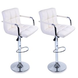 TRESKO® Lot de 2 Tabourets de bar Chaise de bar Chaise lounge avec dossier et accoudoir, 8 couleurs différentes, chromé, rotation à 360°, hauteur réglable de 62,0 à 82,5 cm TRESKO® Lot de 2 Tabourets de bar Chaise de bar Chaise lounge avec dossier et accoudoir, 8 couleurs différentes, chromé, rotation à 360°, hauteur réglable de 62,0 à 82,5 cm 3