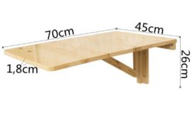 Table murale rabattable en bois, table pour les enfants, 70×45cm, Multicouleurs, FWT04 Table murale rabattable en bois, table pour les enfants, 70×45cm, Multicouleurs, FWT04 4