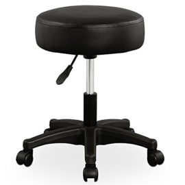 Tabouret noir à roulettes – pivotable – réglable en hauteur – tabouret de bureau de bar Tabouret noir à roulettes – pivotable – réglable en hauteur – tabouret de bureau de bar 2