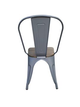 Victor chaises lot de 2 TOLIX métal noire gris avec assise en bois – pour salle a manger retro industrielle Victor chaises lot de 2 TOLIX métal noire gris avec assise en bois – pour salle a manger retro industrielle 5