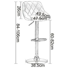 WOLTU #88-a Lot de 2 tabourets de bar,2 chaises de bar continu avec caoutchouc antidérapant en acier chromé Réglage de la hauteur poignée similicuir WOLTU #88-a Lot de 2 tabourets de bar,2 chaises de bar continu avec caoutchouc antidérapant en acier chromé Réglage de la hauteur poignée similicuir 4