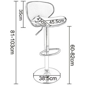 WOLTU® #503,1X Tabouret de bar réglable en hauteur,chaise de bar en similicuir avec dossier,10 Couleurs WOLTU® #503,1X Tabouret de bar réglable en hauteur,chaise de bar en similicuir avec dossier,10 Couleurs 5