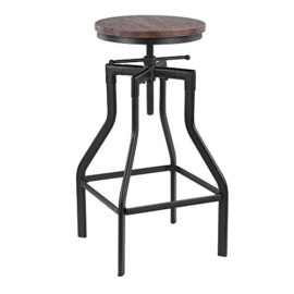 iKayaa Tabouret de bar pivotant réglable en hauteur iKayaa Style industriel Chaise à manger en sapin naturel + chêne en métal iKayaa Tabouret de bar pivotant réglable en hauteur iKayaa Style industriel Chaise à manger en sapin naturel + chêne en métal