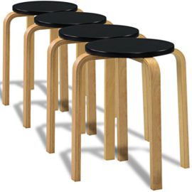 vidaXL 4 Tabourets empilables en bois cintrÃ© Blanc vidaXL 4 Tabourets empilables en bois cintrÃ© Blanc