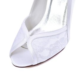 ElegantPark Femmes Peep Toe Pompes à Talons Hauts Satin Lace Chaussures de Mariage Fête ElegantPark Femmes Peep Toe Pompes à Talons Hauts Satin Lace Chaussures de Mariage Fête 5