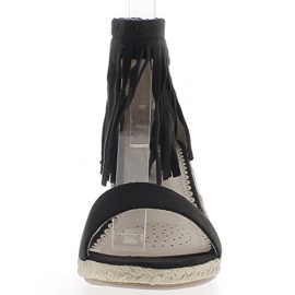 Espadrilles compensées femme noires à talons de 7,5 cm aspect daim Espadrilles compensées femme noires à talons de 7,5 cm aspect daim 5